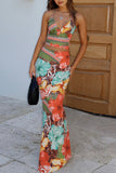 Floral Halter Maxi Suit Set