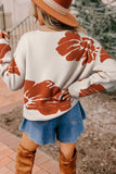 Floral Patterned Knit Sweater