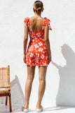 Floral Tie-Shoulder Casual Dress