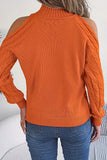 Cutout Shoulder Cable Knit Sweater