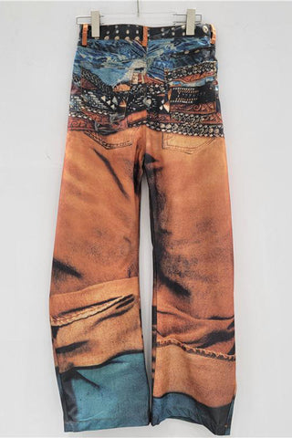 Artistic Wide-Leg Jeans