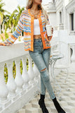Vibrant Button-Down Knit Cardigan