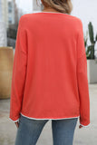 Contrast Trim Relaxed Crewneck Top