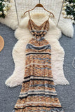 Striped Sleeveless Casual Knit Dress