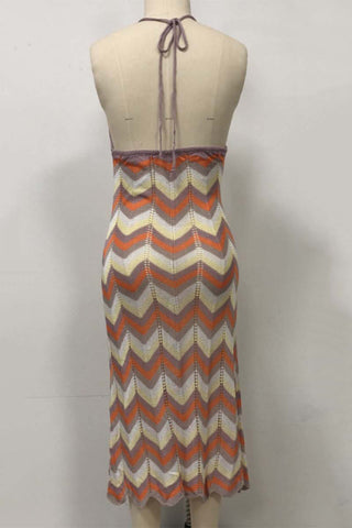 Chevron Patterned Casual Dress
