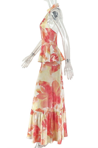 Floral Halter Casual Dress