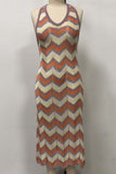 Chevron Patterned Casual Dress