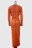 Tie-Front Crochet Skirt Set