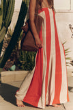 Strapless Wide-Leg Striped Jumpsuit