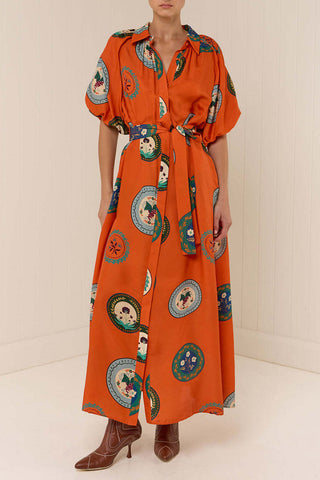 Shirt Dress with Graphic Button Front