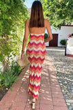 Chevron Knit Halter Midi Dress