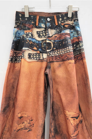 Artistic Wide-Leg Jeans