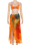 Tie-Front Cropped Top and Maxi Skirt Set
