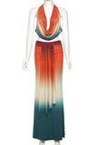 Draped Halter Skirt Set