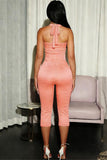 Striped Halter Cropped Pants Set