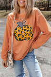 Halloween Leopard Pumpkin Pullover