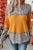 Stylish Contrast Pattern Long Sleeve Top