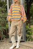 Striped and Floral Pattern T-Shirt