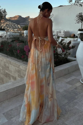 Flowing Halter Maxi Dress