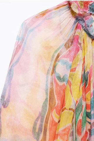 Flowing Abstract Print Dress