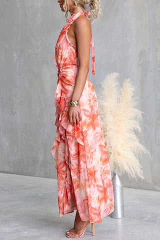 Floral Print Halter Dress