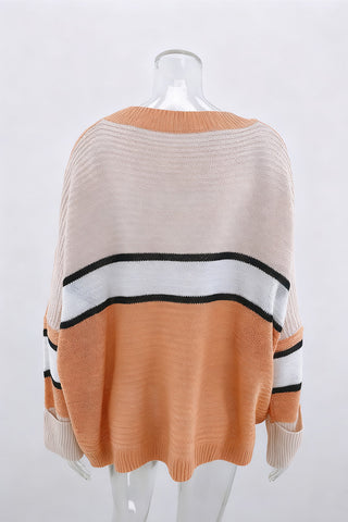 Oversized Striped Knit Sweater