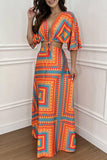 Geometric Pattern Maxi Dress