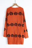 Pumpkin Patterned Longline Cardigan