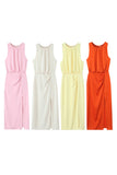 Sleeveless Draped Casual Dress