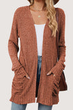 Open-Front Ribbed Cardigan