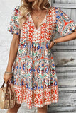 Patterned V-Neck Summer Dress