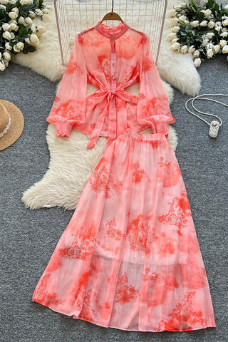 Elegant Printed Skirt Set