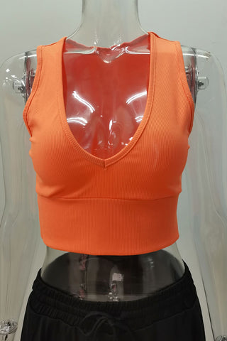 V-Neck Ribbed Tank Top