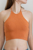 Chevron Halter Neck Crop Top