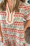 Tulip Print Casual Dress
