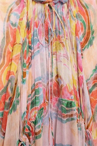 Flowing Abstract Print Dress