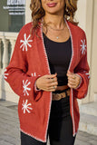 Star Print Open Cardigan