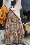 Patchwork Floral Maxi Skirt