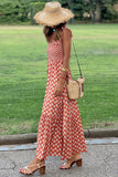 Printed Midi Dress with Tiered Skirt