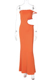 Cutout Strapless Casual Dress