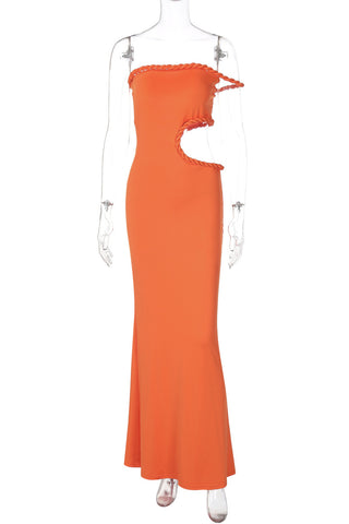 Cutout Strapless Casual Dress