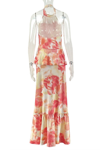 Floral Halter Casual Dress