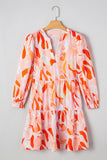 Abstract Tiered Half Sleeve Dress