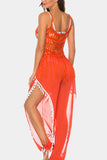 Tassel Trim Split-Leg Pants