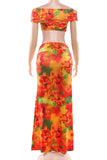 Vibrant Tropical Skirt Set