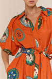 Shirt Dress with Graphic Button Front