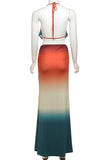 Draped Halter Skirt Set