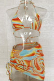 Vibrant Bikini Set with Skirt Cover-Up