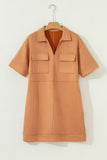 Short Sleeve Pocket Casual Dress