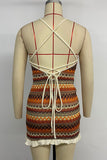 Strappy Patterned Casual Dress